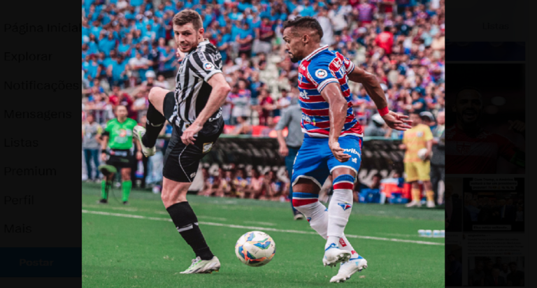 CEARÁ X FORTALEZA EM CAMPO - FOTO REPRODUÇÃO DO X